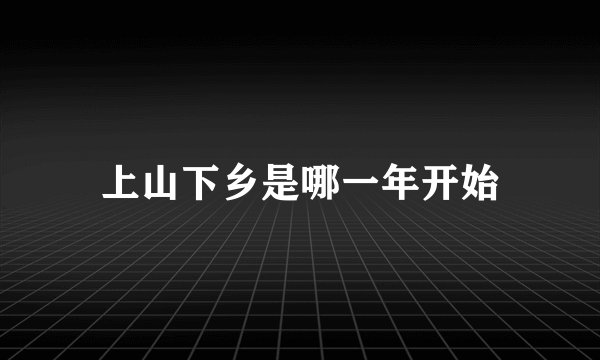 上山下乡是哪一年开始