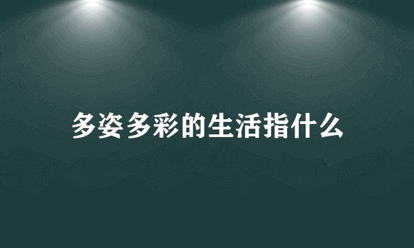 多姿多彩的生活指什么