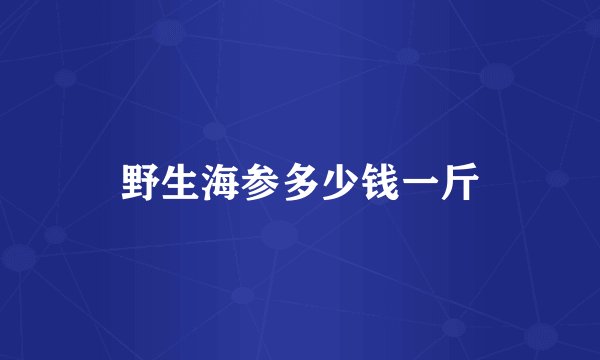 野生海参多少钱一斤