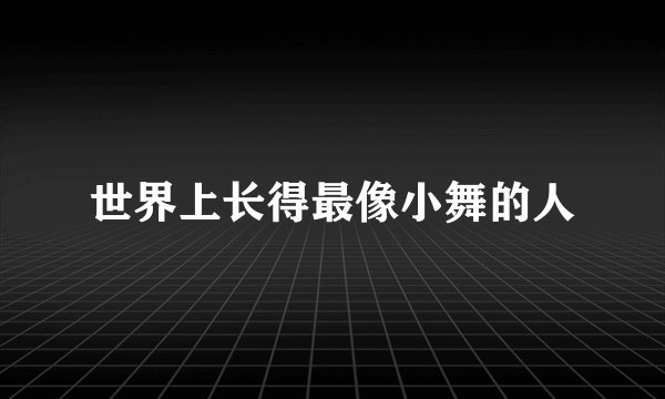 世界上长得最像小舞的人