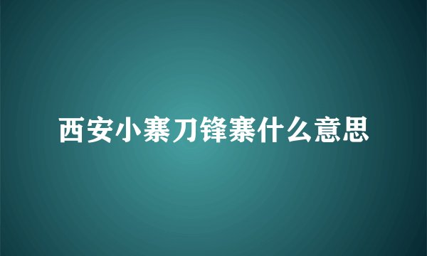 西安小寨刀锋寨什么意思