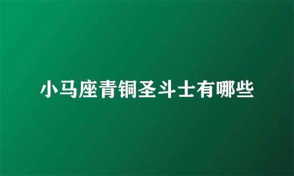 小马座青铜圣斗士有哪些