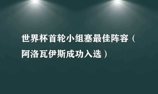 世界杯首轮小组塞最佳阵容（阿洛瓦伊斯成功入选）