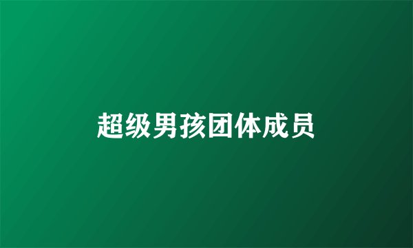 超级男孩团体成员