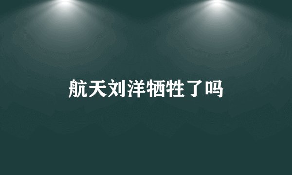 航天刘洋牺牲了吗
