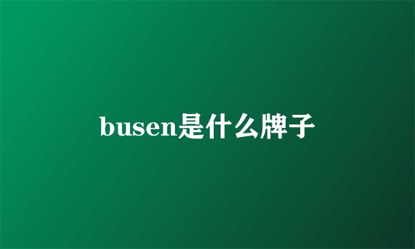 busen是什么牌子