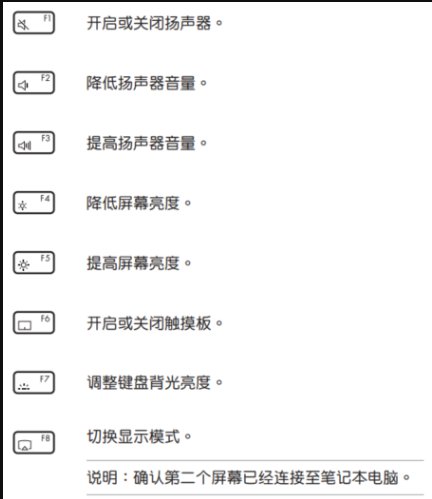 华硕笔记本电脑键盘功能键和快捷键怎么操作