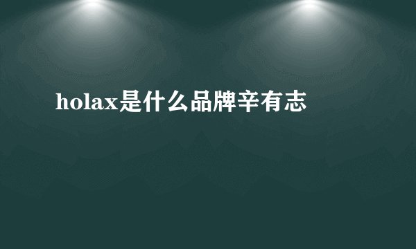 holax是什么品牌辛有志