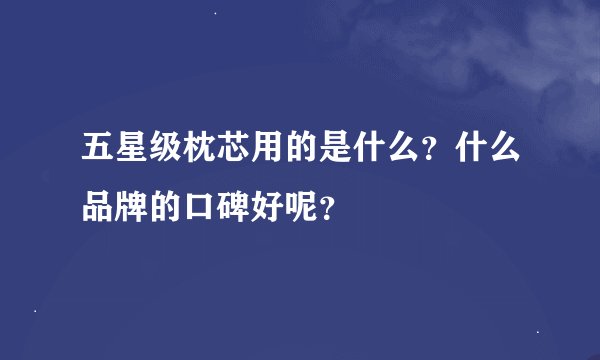 五星级枕芯用的是什么？什么品牌的口碑好呢？