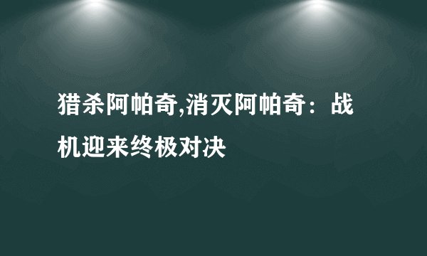 猎杀阿帕奇,消灭阿帕奇：战机迎来终极对决