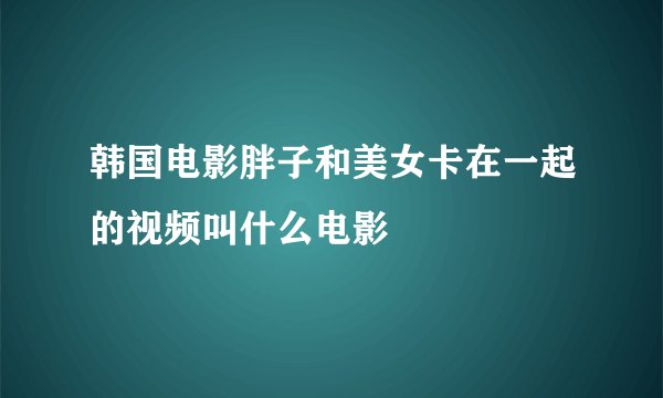 韩国电影胖子和美女卡在一起的视频叫什么电影