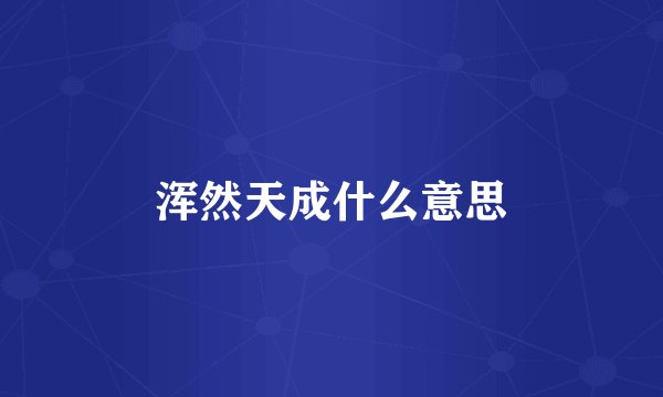 浑然天成什么意思