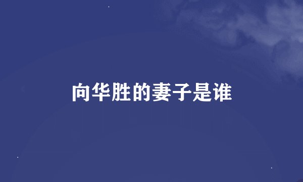 向华胜的妻子是谁