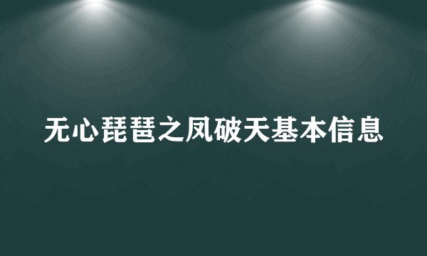 无心琵琶之凤破天基本信息