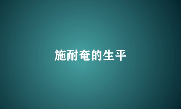 施耐奄的生平