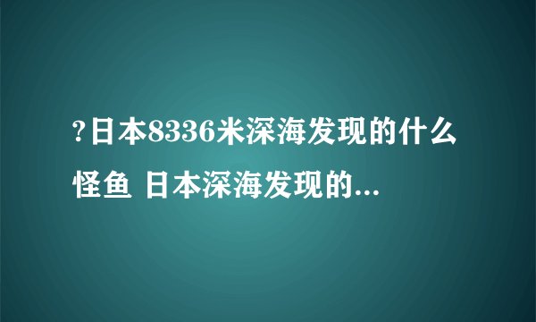 ?日本8336米深海发现的什么怪鱼 日本深海发现的怪鱼叫什么