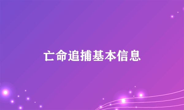 亡命追捕基本信息