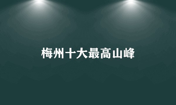 梅州十大最高山峰