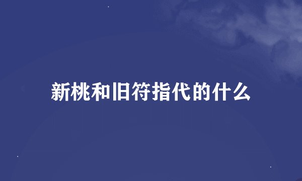 新桃和旧符指代的什么