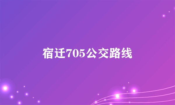 宿迁705公交路线
