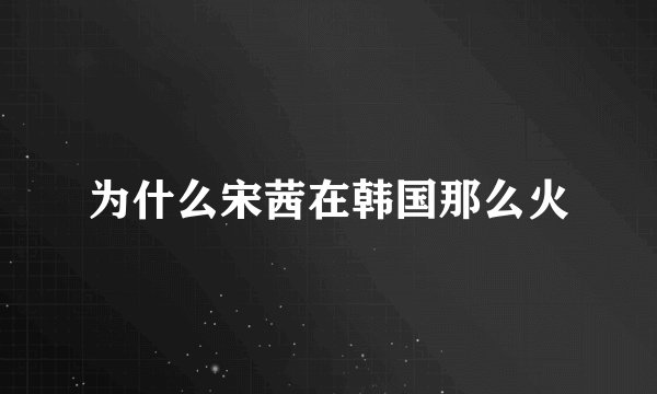 为什么宋茜在韩国那么火