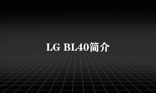 LG BL40简介