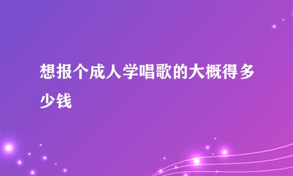 想报个成人学唱歌的大概得多少钱