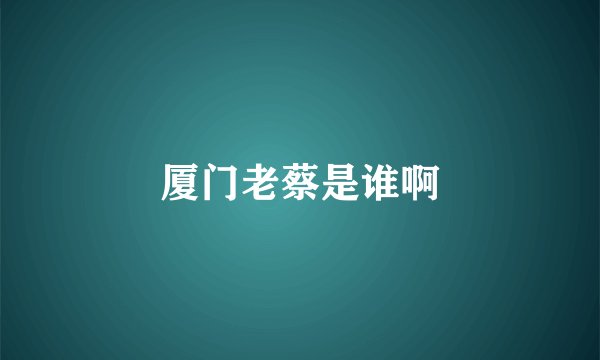 厦门老蔡是谁啊