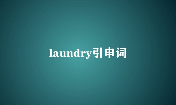laundry引申词