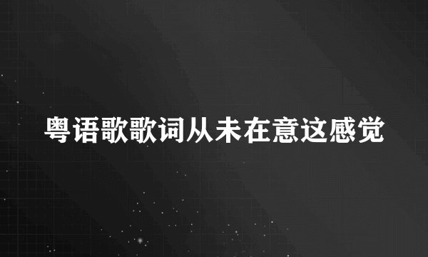 粤语歌歌词从未在意这感觉