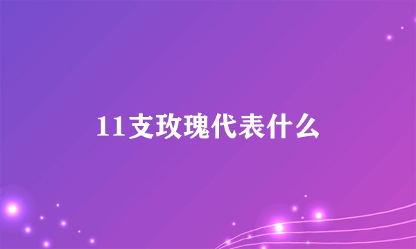 11支玫瑰代表什么