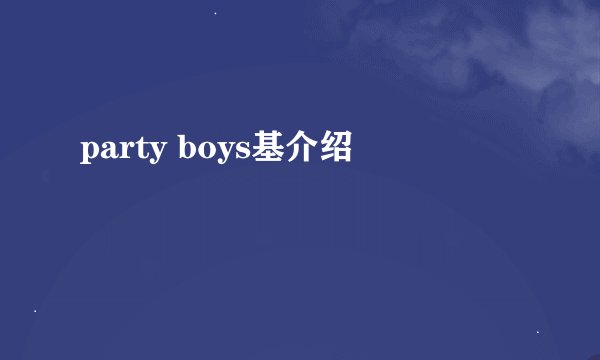 party boys基介绍
