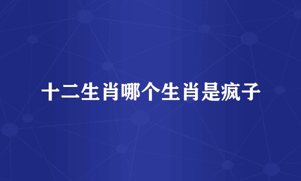 十二生肖哪个生肖是疯子
