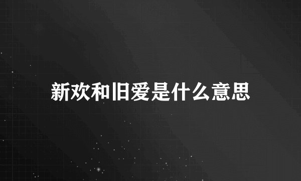 新欢和旧爱是什么意思