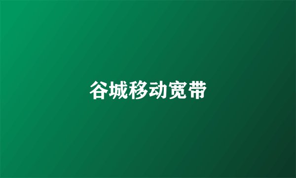 谷城移动宽带