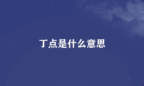 丁点是什么意思
