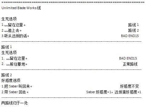 fate stay night 攻略