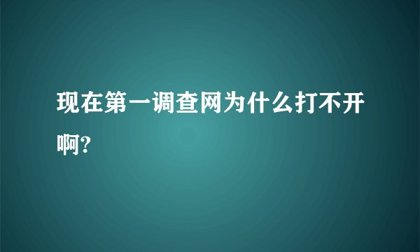 现在第一调查网为什么打不开啊?