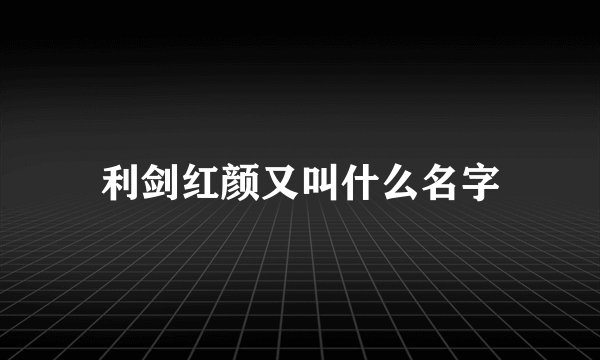 利剑红颜又叫什么名字