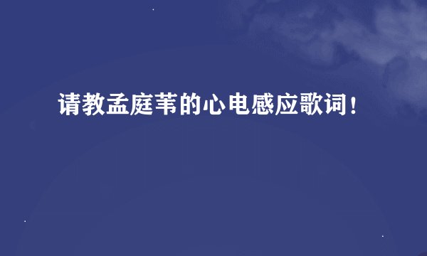 请教孟庭苇的心电感应歌词！