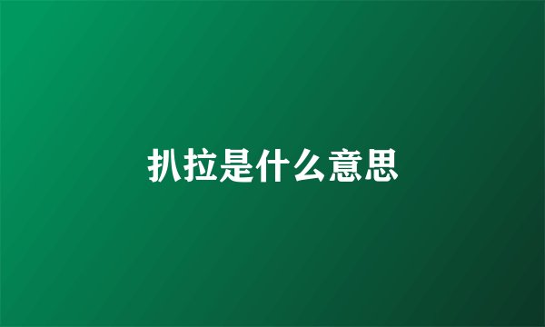 扒拉是什么意思