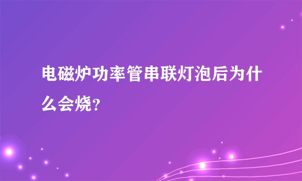 电磁炉功率管串联灯泡后为什么会烧？