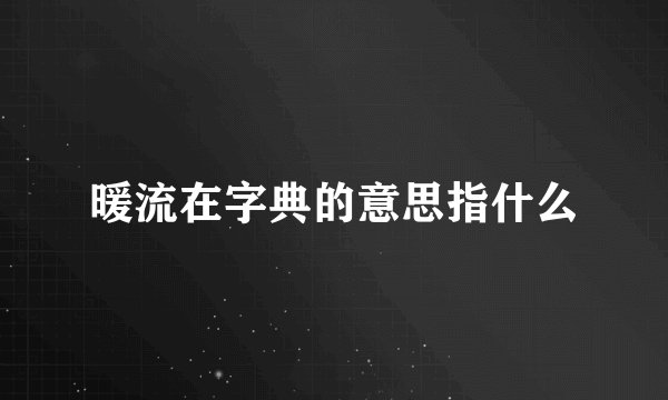 暖流在字典的意思指什么