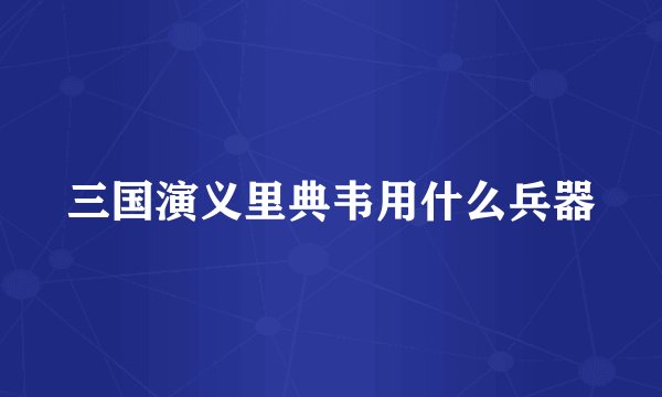 三国演义里典韦用什么兵器