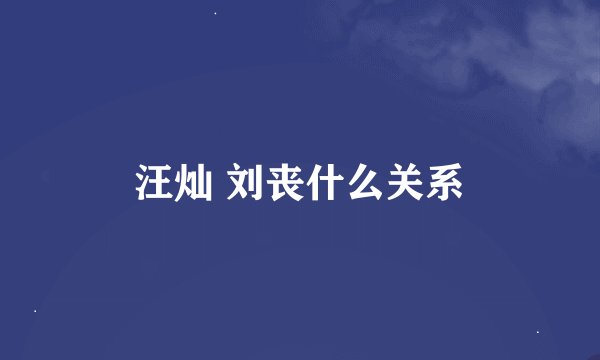 汪灿 刘丧什么关系