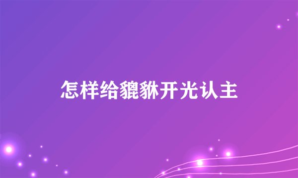 怎样给貔貅开光认主