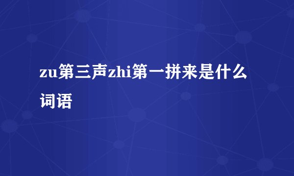 zu第三声zhi第一拼来是什么词语