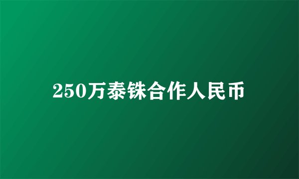 250万泰铢合作人民币