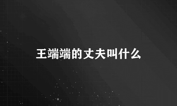 王端端的丈夫叫什么