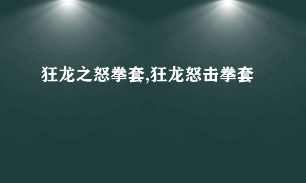 狂龙之怒拳套,狂龙怒击拳套